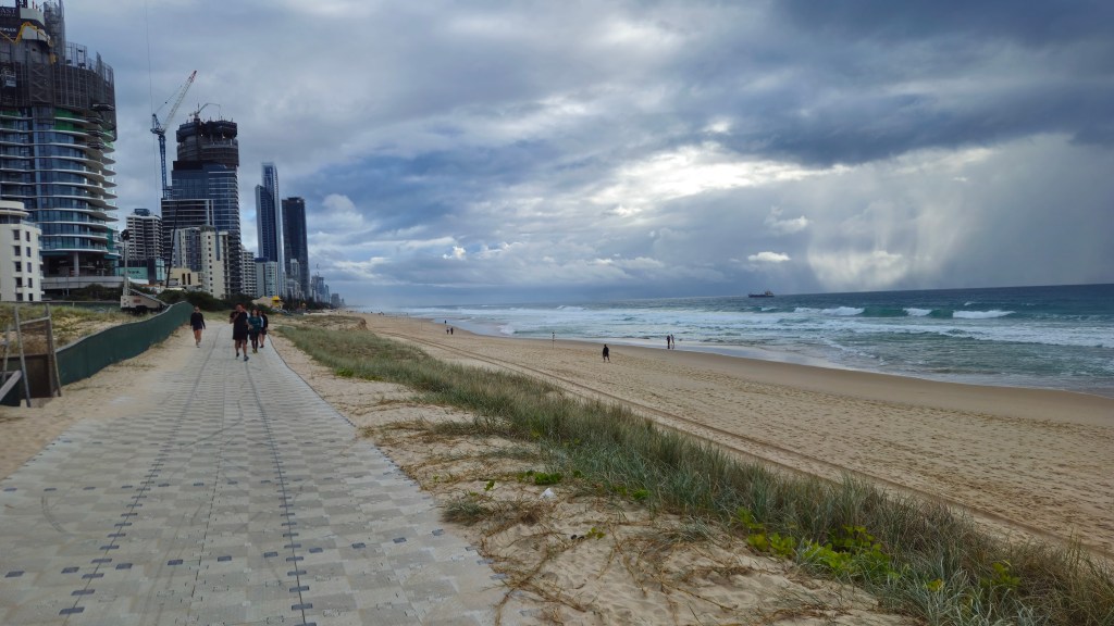 Stormy beach picture at gold coast in australia